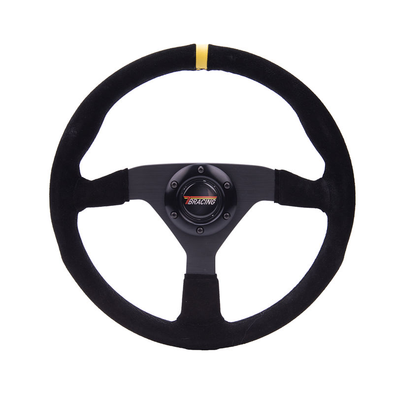 5mm thickness Suede Steering Wheel aluminum horn cover
